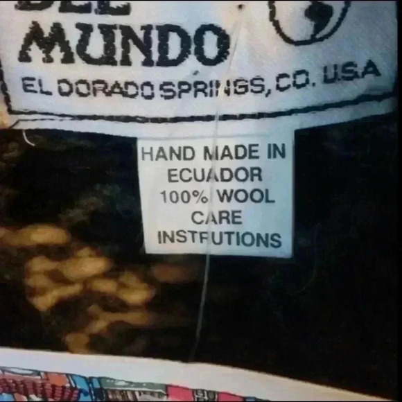 Del Mundo Handmade 100% Ecuador Wool Loose Knit Cardigan Size XL Nordic - Picture 6 of 8